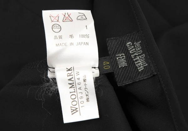 ジャンポールゴルチエ ファムJean Paul GAULTIER FEMME ウールスリットミニスカート 黒40 K-115146_013