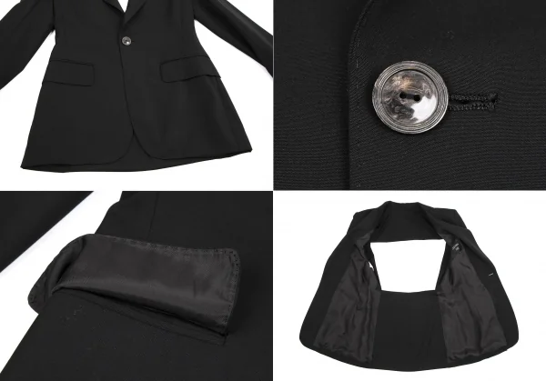 ジャンポールゴルチエ ファムJean Paul GAULTIER FEMME ウールバックオープン1Bセットアップスーツ 黒40 K-115147_009