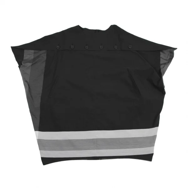 リミフゥLIMI feu フロントボタンデザインビッグシルエットドルマンチュニック 黒グレーS K-115151_002