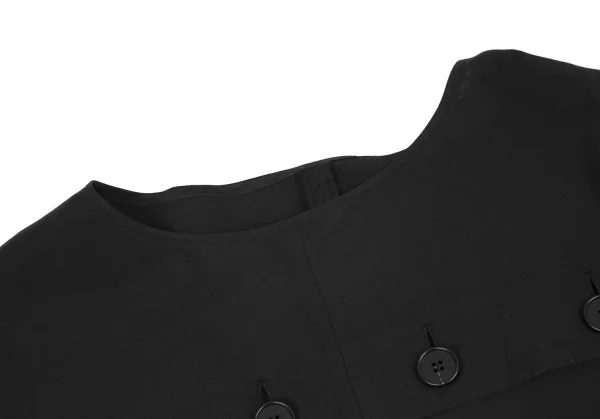 リミフゥLIMI feu フロントボタンデザインビッグシルエットドルマンチュニック 黒グレーS K-115151_004