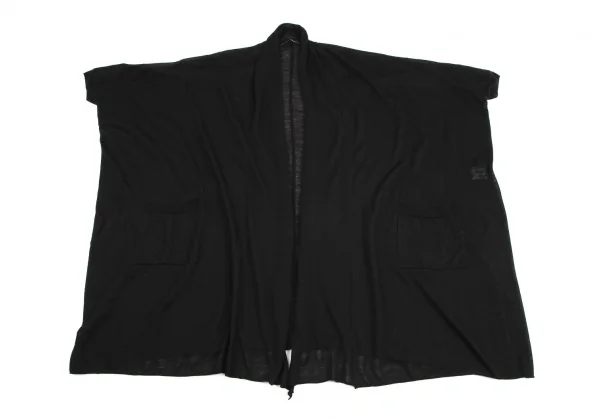 リミフゥLIMI feu シルク混ドレープボタンレスロングニットカーディガン 黒S K-115152_002