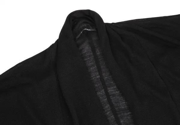 リミフゥLIMI feu シルク混ドレープボタンレスロングニットカーディガン 黒S K-115152_003