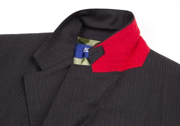 ジュンヤワタナベマン コムデギャルソンJUNYA WATANABE MAN COMME des GARCONSカモフラ裏地ストライプウールダブルジャケット チャコールブラックM K-115195_004