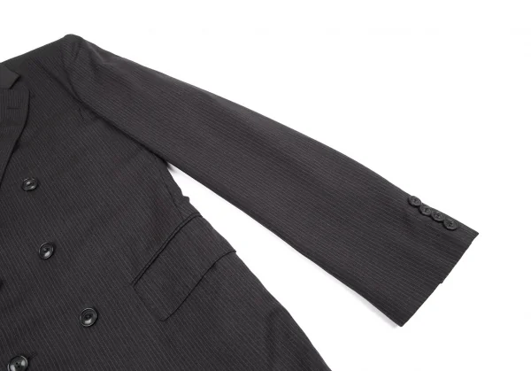 ジュンヤワタナベマン コムデギャルソンJUNYA WATANABE MAN COMME des GARCONSカモフラ裏地ストライプウールダブルジャケット チャコールブラックM K-115195_007