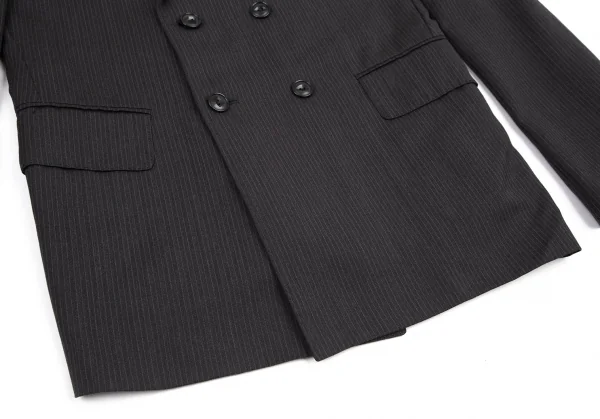 ジュンヤワタナベマン コムデギャルソンJUNYA WATANABE MAN COMME des GARCONSカモフラ裏地ストライプウールダブルジャケット チャコールブラックM K-115195_010