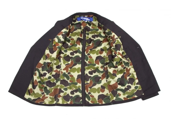 ジュンヤワタナベマン コムデギャルソンJUNYA WATANABE MAN COMME des GARCONSカモフラ裏地ストライプウールダブルジャケット チャコールブラックM K-115195_012