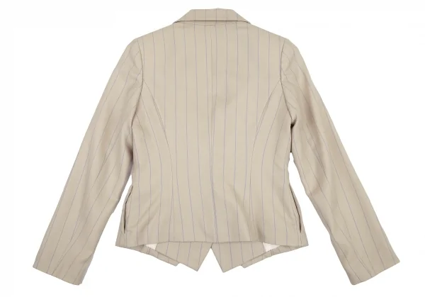 ヴィヴィアンウエストウッド レッドレーベルVivienne Westwood Red Label レイヤードデザインストライプウールスペンサージャケット ベージュ1 K-115203_013