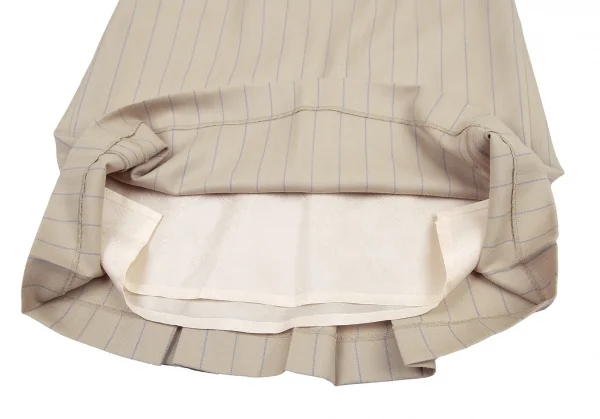 ヴィヴィアンウエストウッド レッドレーベルVivienne Westwood Red Label バックプリーツストライプウールスカート ベージュ2 K-115204_007