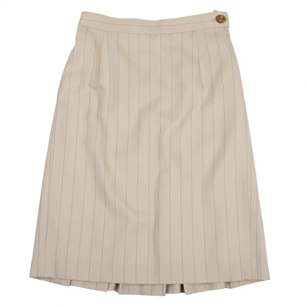 ヴィヴィアンウエストウッド レッドレーベルVivienne Westwood Red Label レイヤードデザインストライプウールセットアップスーツ ベージュ1・2 K-115205_014