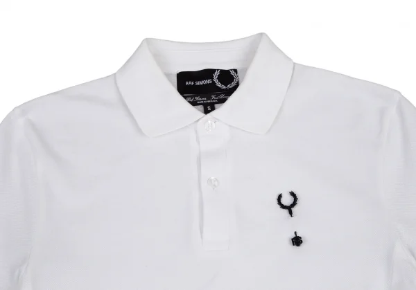 ラフシモンズ×フレッドペリーRAF SIMONS×FREDPERRY ローレルリース コレクション パッチ付きピンホール鹿の子ポロシャツ 白S K-115215_002