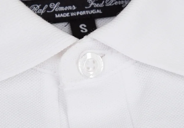 ラフシモンズ×フレッドペリーRAF SIMONS×FREDPERRY ローレルリース コレクション パッチ付きピンホール鹿の子ポロシャツ 白S K-115215_003