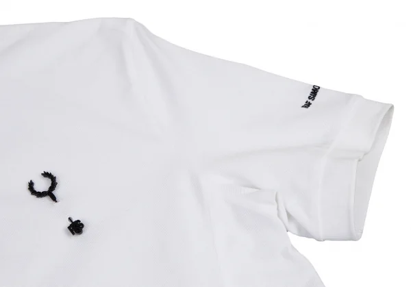 ラフシモンズ×フレッドペリーRAF SIMONS×FREDPERRY ローレルリース コレクション パッチ付きピンホール鹿の子ポロシャツ 白S K-115215_005