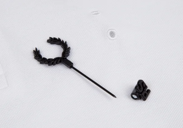 ラフシモンズ×フレッドペリーRAF SIMONS×FREDPERRY ローレルリース コレクション パッチ付きピンホール鹿の子ポロシャツ 白S K-115215_008