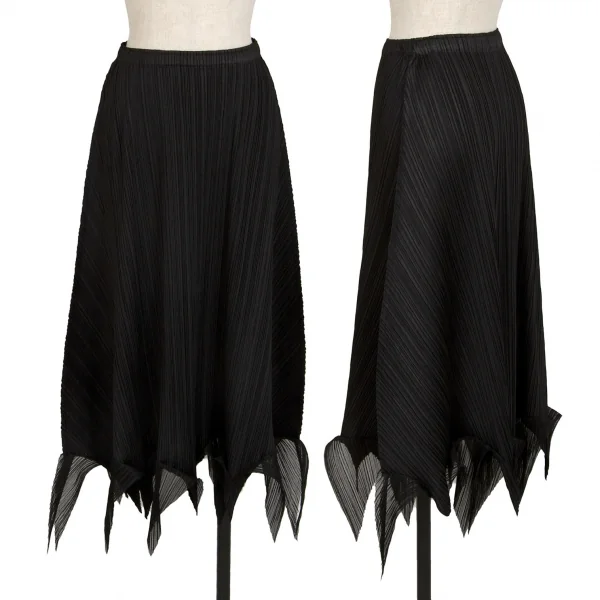 PLEATS PLEASE Hem Mesh Switching Pleats Skirt Black 1 K-115226_001