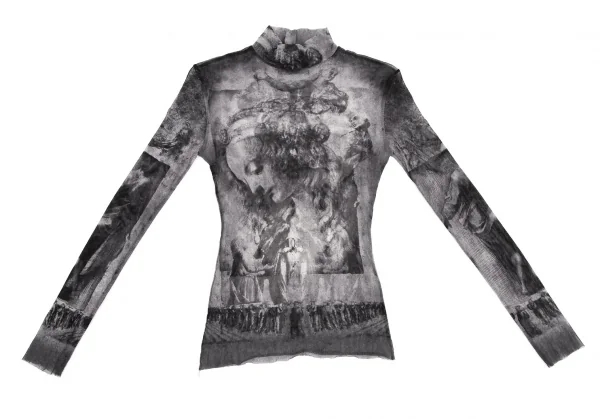 ジャンポールゴルチエ　パワーネット　薄手タートル ハイネック インディアン 40 ジャンポールゴルチエ パワーネット 薄手タートル ハイネック