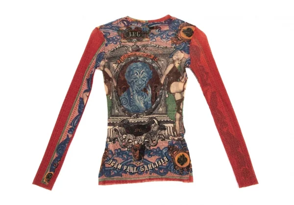 ジャンポールゴルチエ マイユJean Paul GAULTIER MAILLE タトゥーガールプリントパワーネットカットソー マルチ42 K-115231_012