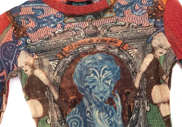 ジャンポールゴルチエ マイユJean Paul GAULTIER MAILLE タトゥーガールプリントパワーネットカットソー マルチ42 K-115231_005