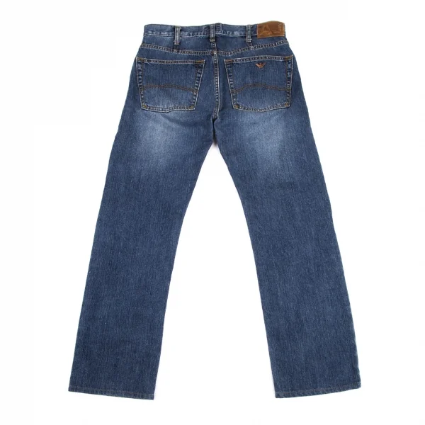 アルマーニジーンズARMANI JEANS ウォッシュデニムテーパードパンツ インディゴ31 K-115262_012