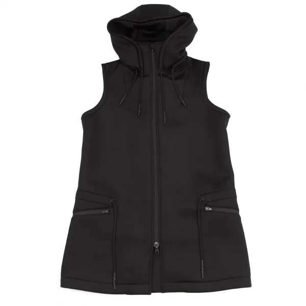 ワイスリーY-3 ボンディングノースリーブダブルジップロングパーカー 黒S K-115268_001