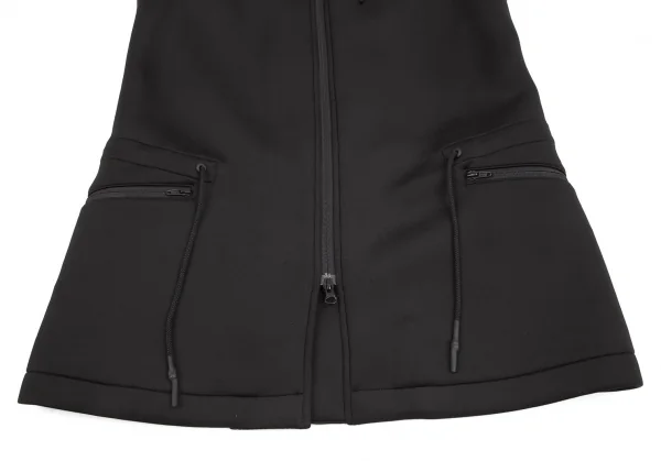 ワイスリーY-3 ボンディングノースリーブダブルジップロングパーカー 黒S K-115268_007