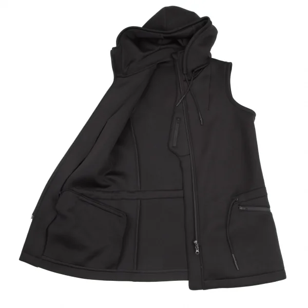 ワイスリーY-3 ボンディングノースリーブダブルジップロングパーカー 黒S K-115268_011