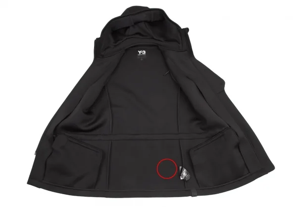 ワイスリーY-3 ボンディングノースリーブダブルジップロングパーカー 黒S K-115268_013