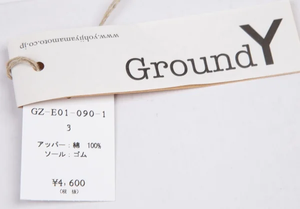 グラウンド ワイGround Y キャンバスローカットスニーカー 黒3(27) K-115271_013