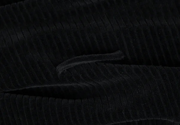 ジャンポールゴルチエ ファムJean Paul GAULTIER FEMME ワンサイドギャザーコーデュロイハイネックワンピース 黒40 K-115274_014