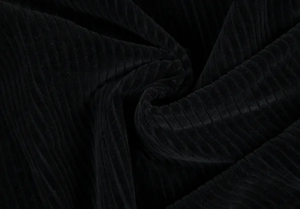 ジャンポールゴルチエ ファムJean Paul GAULTIER FEMME ワンサイドギャザーコーデュロイハイネックワンピース 黒40 K-115274_015