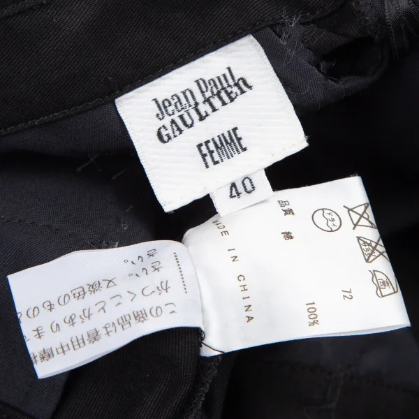 ジャンポールゴルチエ ファムJean Paul GAULTIER FEMME コットンボンテージカーゴパンツ 黒40 K-115287_020
