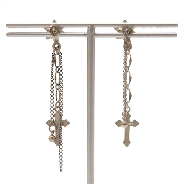 ジャンポールゴルチエJean Paul GAULTIER クロスチャームフラワーピアス シルバー K-115291_002