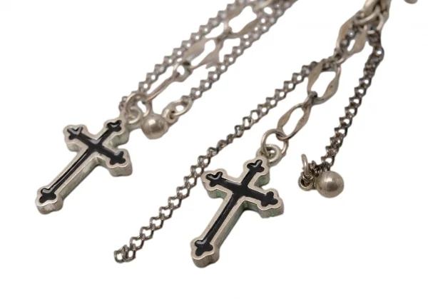 ジャンポールゴルチエJean Paul GAULTIER クロスチャームフラワーピアス シルバー K-115291_004