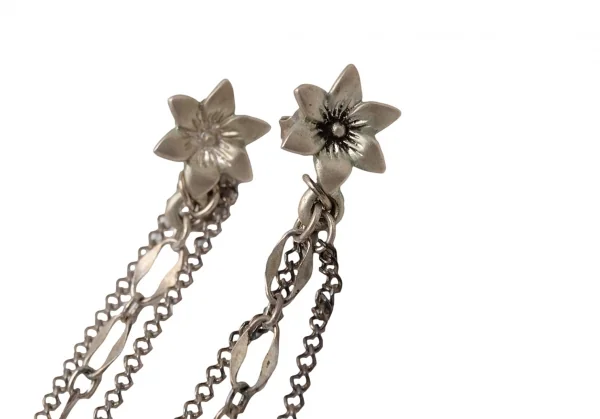 ジャンポールゴルチエJean Paul GAULTIER クロスチャームフラワーピアス シルバー K-115291_005