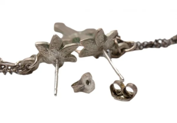 ジャンポールゴルチエJean Paul GAULTIER クロスチャームフラワーピアス シルバー K-115291_007