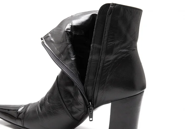 ジャンポールゴルチエJean Paul GAULTIER マミーカバーデザインポインテッドトゥブーツ 黒M(23位) K-115303_012