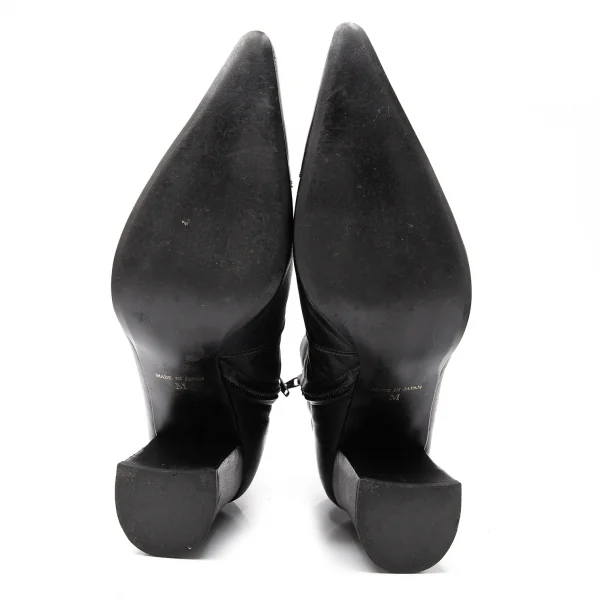 ジャンポールゴルチエJean Paul GAULTIER マミーカバーデザインポインテッドトゥブーツ 黒M(23位) K-115303_016