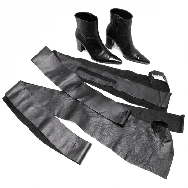 ジャンポールゴルチエJean Paul GAULTIER マミーカバーデザインポインテッドトゥブーツ 黒M(23位) K-115303_007