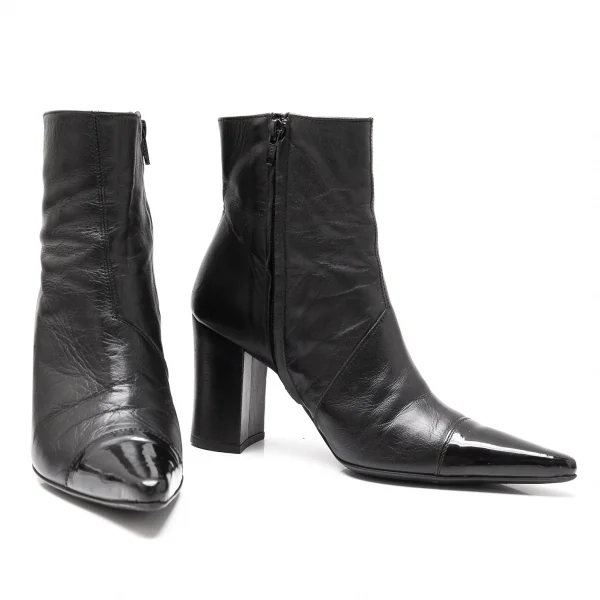 ジャンポールゴルチエJean Paul GAULTIER マミーカバーデザインポインテッドトゥブーツ 黒M(23位) K-115303_009