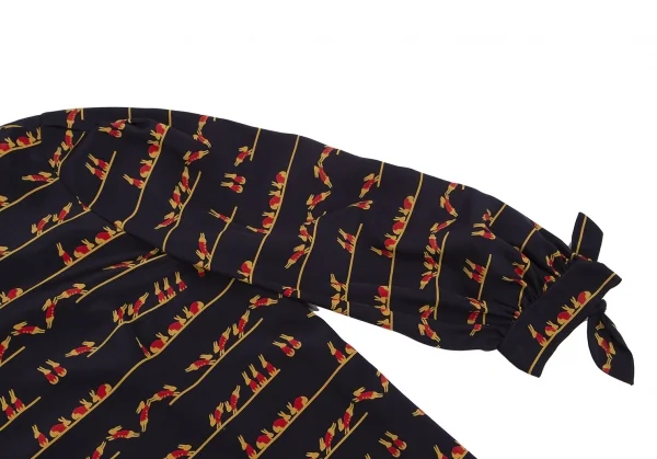 マッキントッシュ フィロソフィーMACKINTOSH PHILOSOPHY ラビットプリント七分袖ブラウス 紺38 K-115304_004