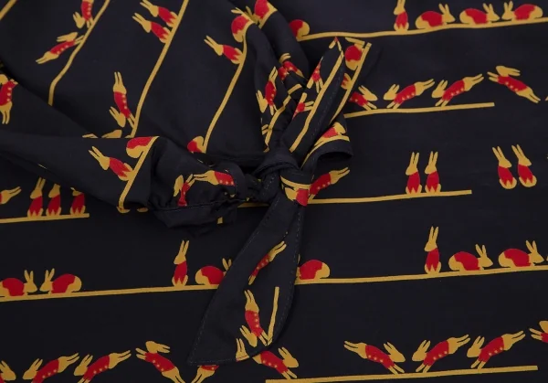 マッキントッシュ フィロソフィーMACKINTOSH PHILOSOPHY ラビットプリント七分袖ブラウス 紺38 K-115304_006