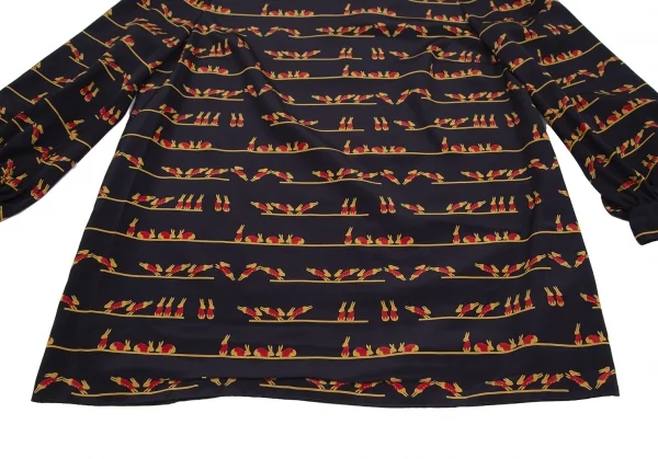 マッキントッシュ フィロソフィーMACKINTOSH PHILOSOPHY ラビットプリント七分袖ブラウス 紺38 K-115304_007