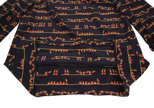 マッキントッシュ フィロソフィーMACKINTOSH PHILOSOPHY ラビットプリント七分袖ブラウス 紺38 K-115304_008