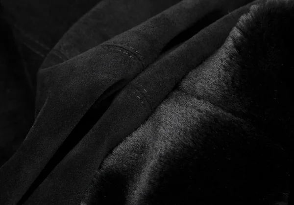 ブルックスブラザーズBrooks Brothers レザーボア切替ロングコート 黒XS K-115310_012