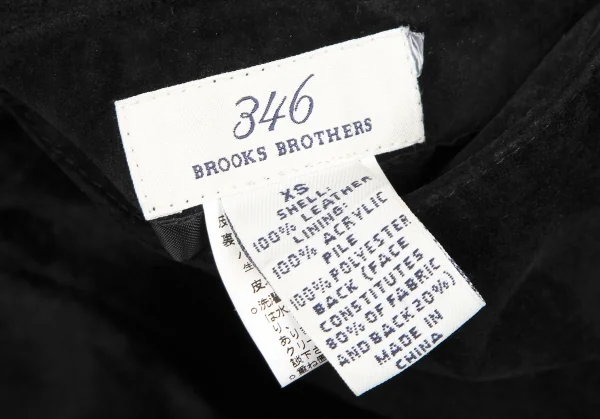 ブルックスブラザーズBrooks Brothers レザーボア切替ロングコート 黒XS K-115310_013