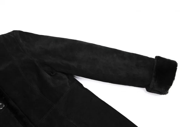 ブルックスブラザーズBrooks Brothers レザーボア切替ロングコート 黒XS K-115310_006