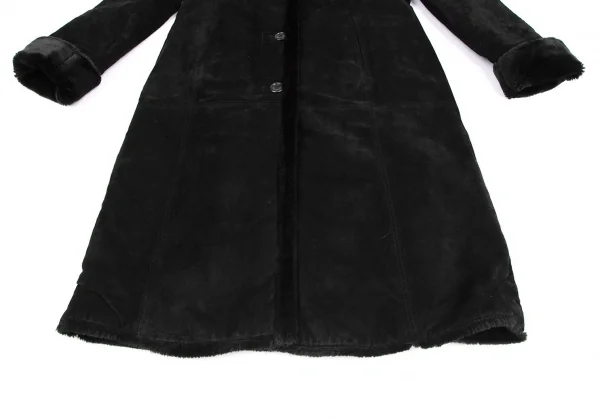 ブルックスブラザーズBrooks Brothers レザーボア切替ロングコート 黒XS K-115310_008