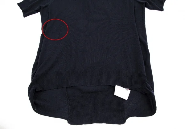 Yohji Yamamoto NOIR Cupra Poly High Neck Side Gather Knit Sweater K-115314_010