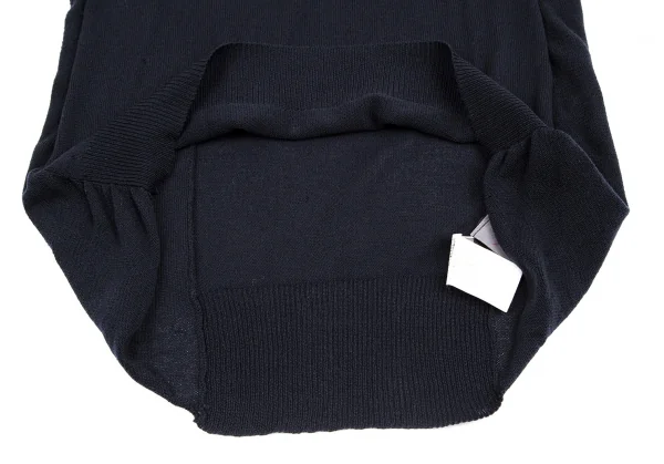 Yohji Yamamoto NOIR Cupra Poly High Neck Side Gather Knit Sweater K-115314_013