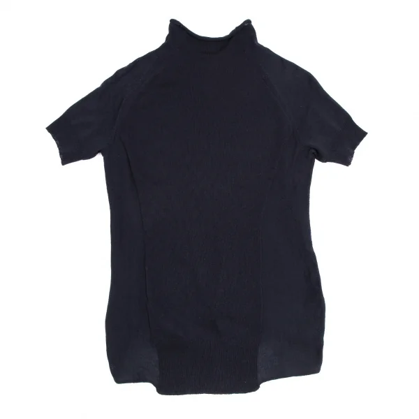 Yohji Yamamoto NOIR Cupra Poly High Neck Side Gather Knit Sweater K-115314_014