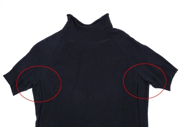 Yohji Yamamoto NOIR Cupra Poly High Neck Side Gather Knit Sweater K-115314_003